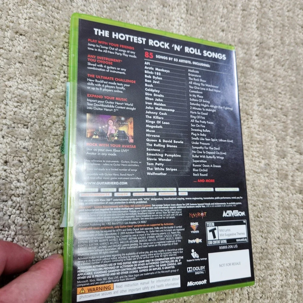 Guitar Hero 5 Microsoft Xbox 360 Game Complete with Manual 2009